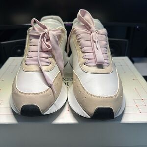 Alexander McQueen Women's Sneakers in Pink, White, and Tan